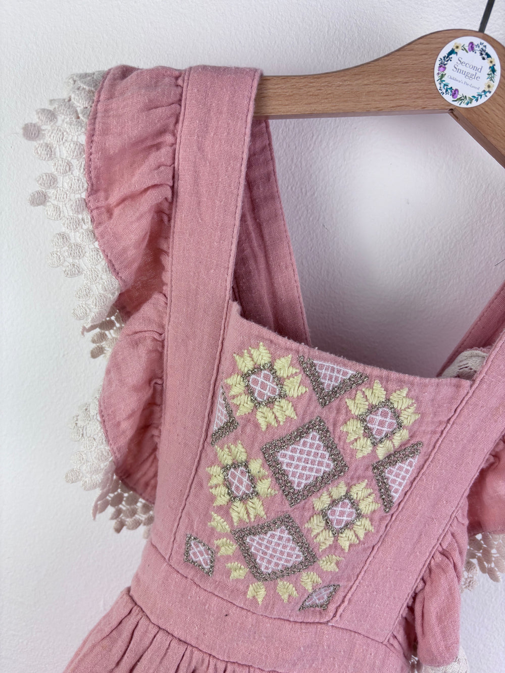 Louise Misha Pink Embroidered Dress 4 Years-Dresses-Second Snuggle Preloved