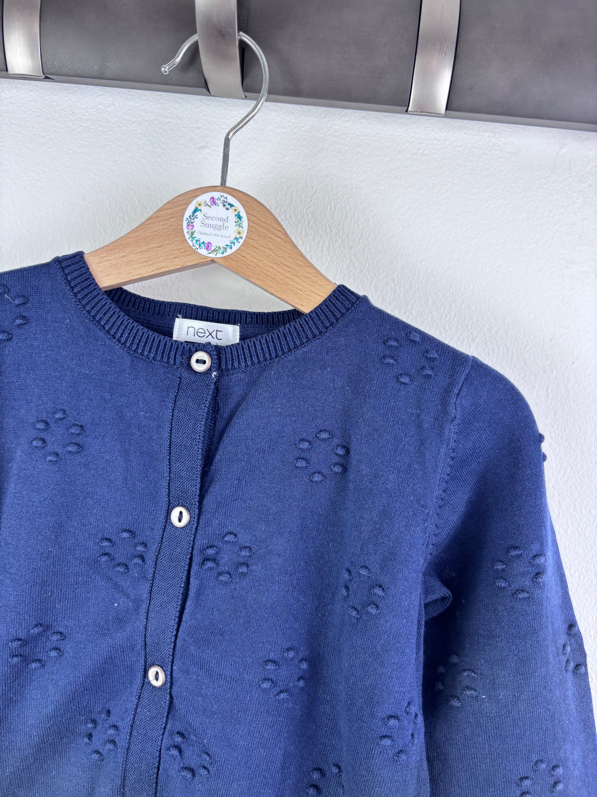Next Navy Cardigan Textured Detail 3-4 Years-Cardigans-Second Snuggle Preloved