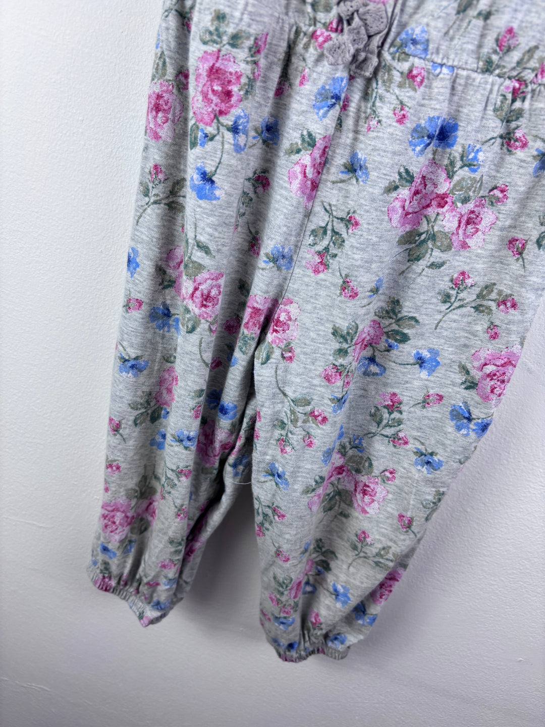 Next Grey Floral Playsuit Button Detail 3-4 Years-Jump Suits-Second Snuggle Preloved
