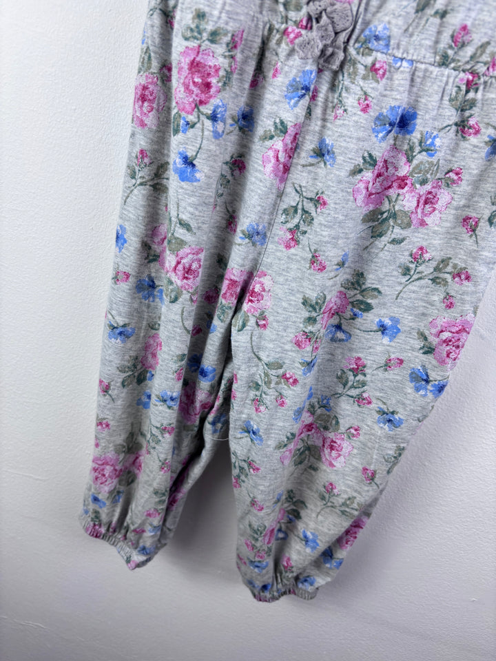 Next Grey Floral Playsuit Button Detail 3-4 Years-Jump Suits-Second Snuggle Preloved