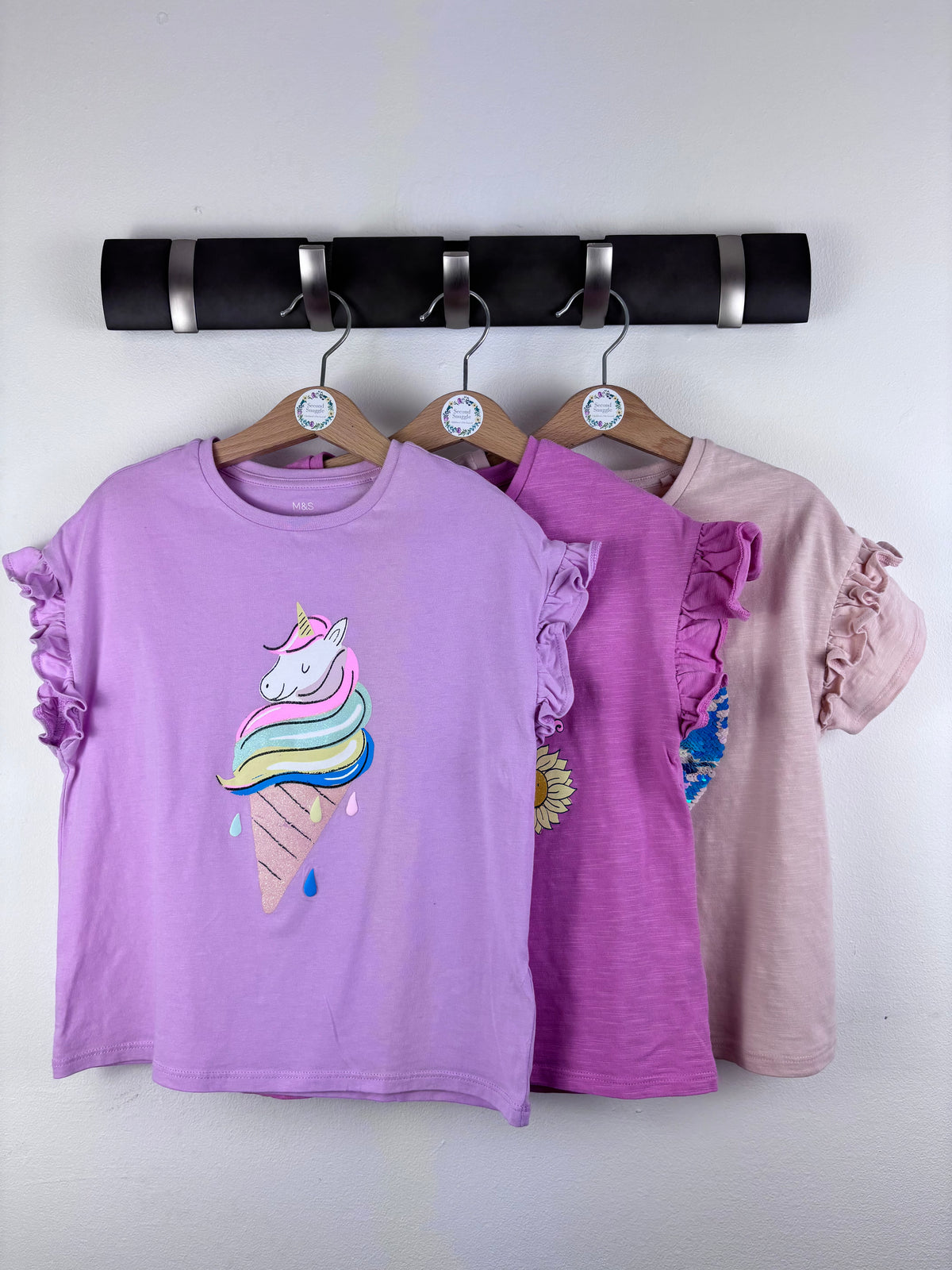 M&S Pink Top Bundle Frill Sleeve 6-7 Years-Tops-Second Snuggle Preloved
