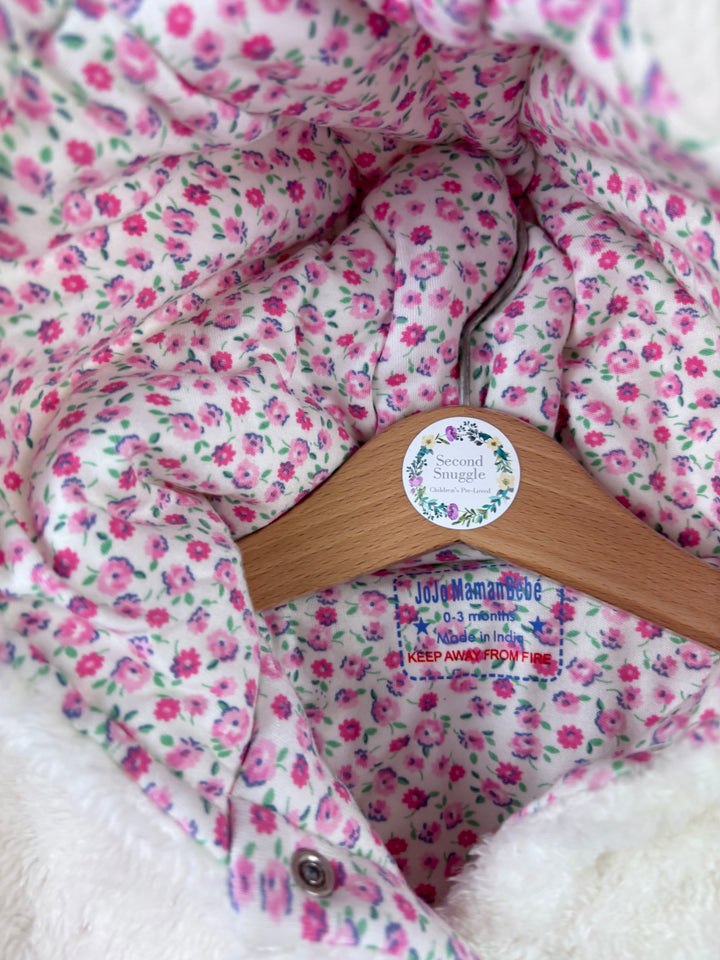 JoJo Maman Bebe White Teddy Pramsuit 0-3 Months & 3-6 Months-Pramsuits-Second Snuggle Preloved