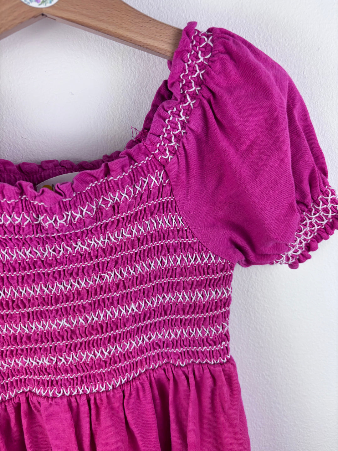 Mini Boden Pink Dress Shirred Bodice 5-6 Years-Dresses-Second Snuggle Preloved