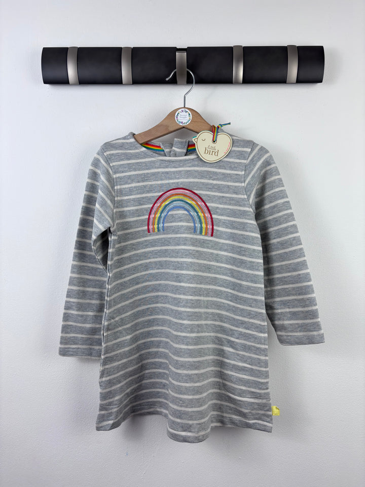 Little Bird Grey Stripe Rainbow Dress-Dresses-Second Snuggle Preloved