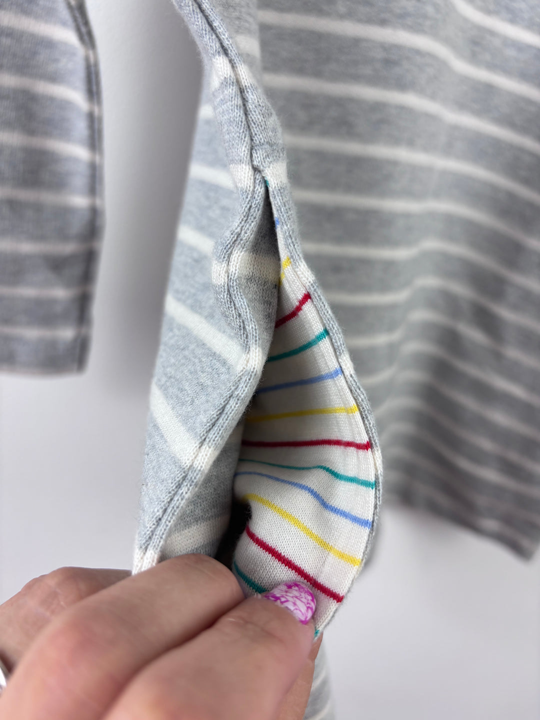 Little Bird Grey Stripe Rainbow Dress-Dresses-Second Snuggle Preloved