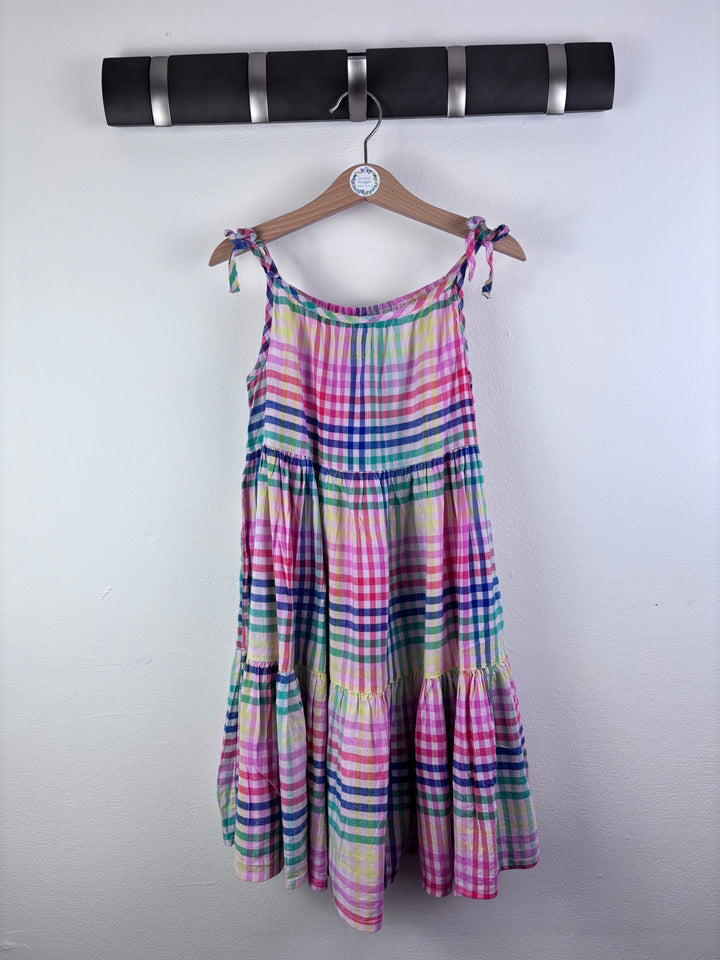 Next Pink Check Dress Tie Strap 5 Years-Dresses-Second Snuggle Preloved