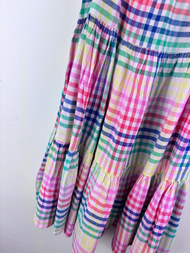 Next Pink Check Dress Tie Strap 5 Years-Dresses-Second Snuggle Preloved
