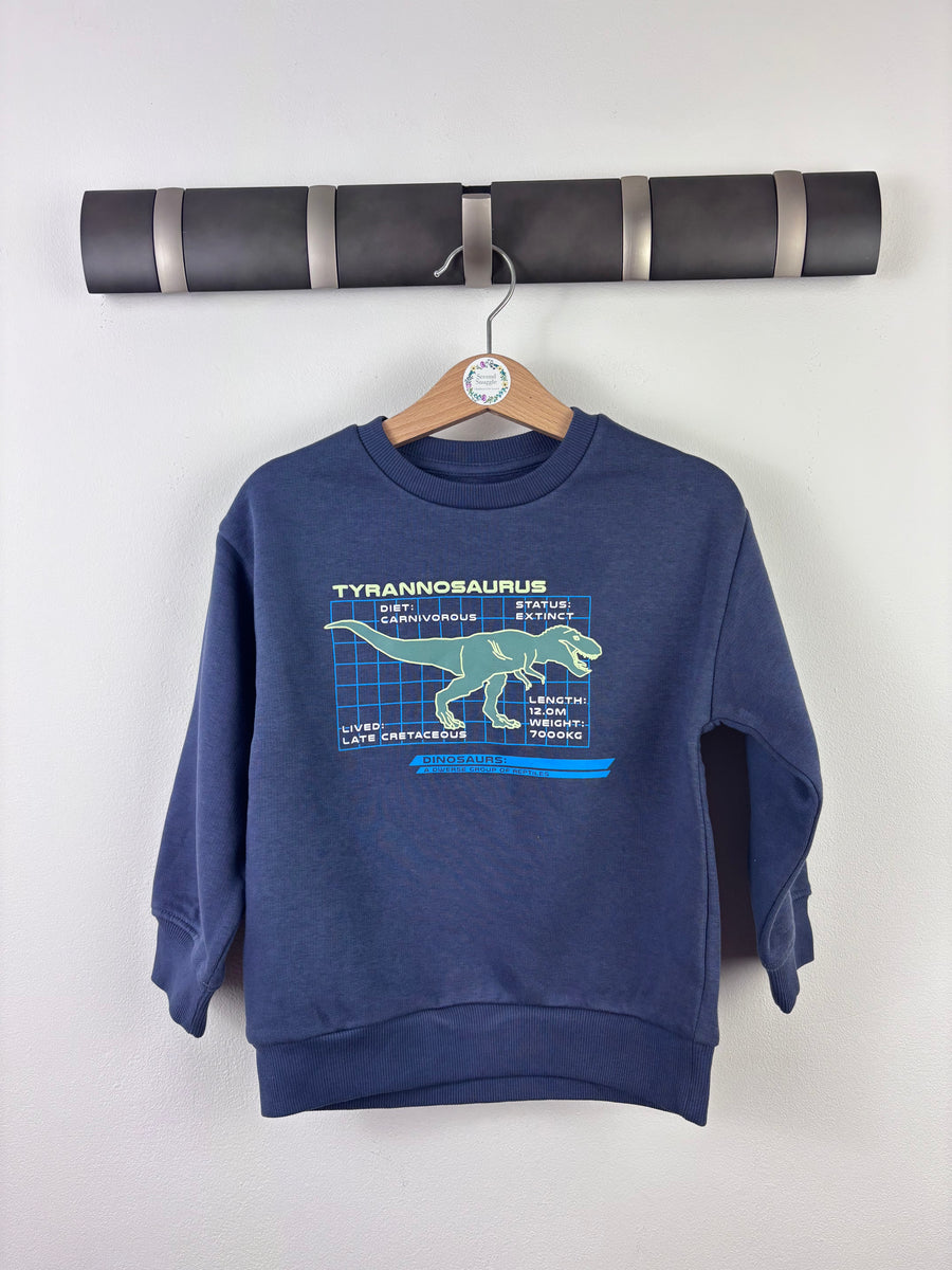 M&S Blue Dinosaur Sweatshirt-Jumpers-Second Snuggle Preloved