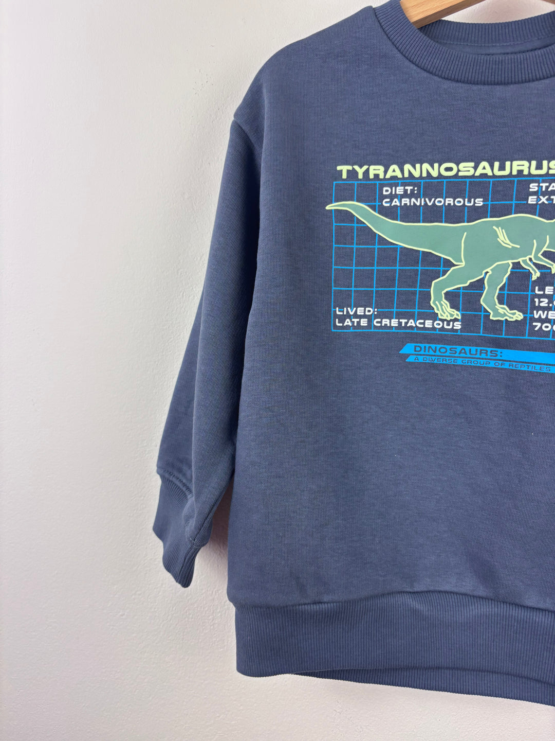 M&S Blue Dinosaur Sweatshirt-Jumpers-Second Snuggle Preloved