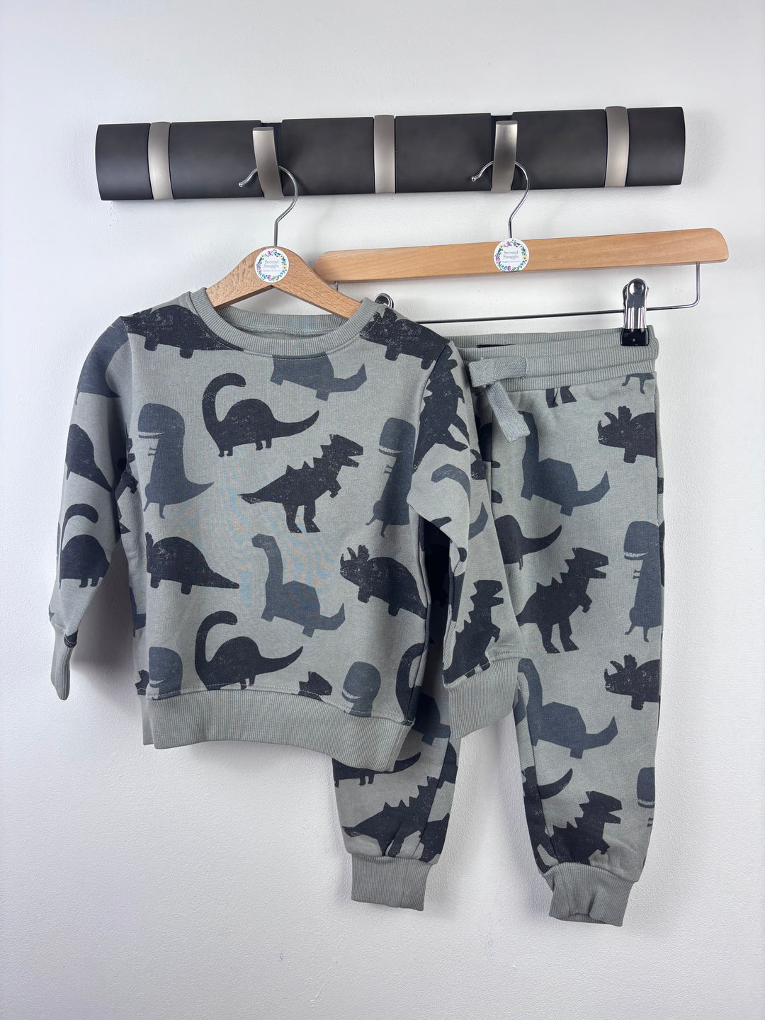 Next Grey Dinosaur Print Tracksuit-Sets-Second Snuggle Preloved