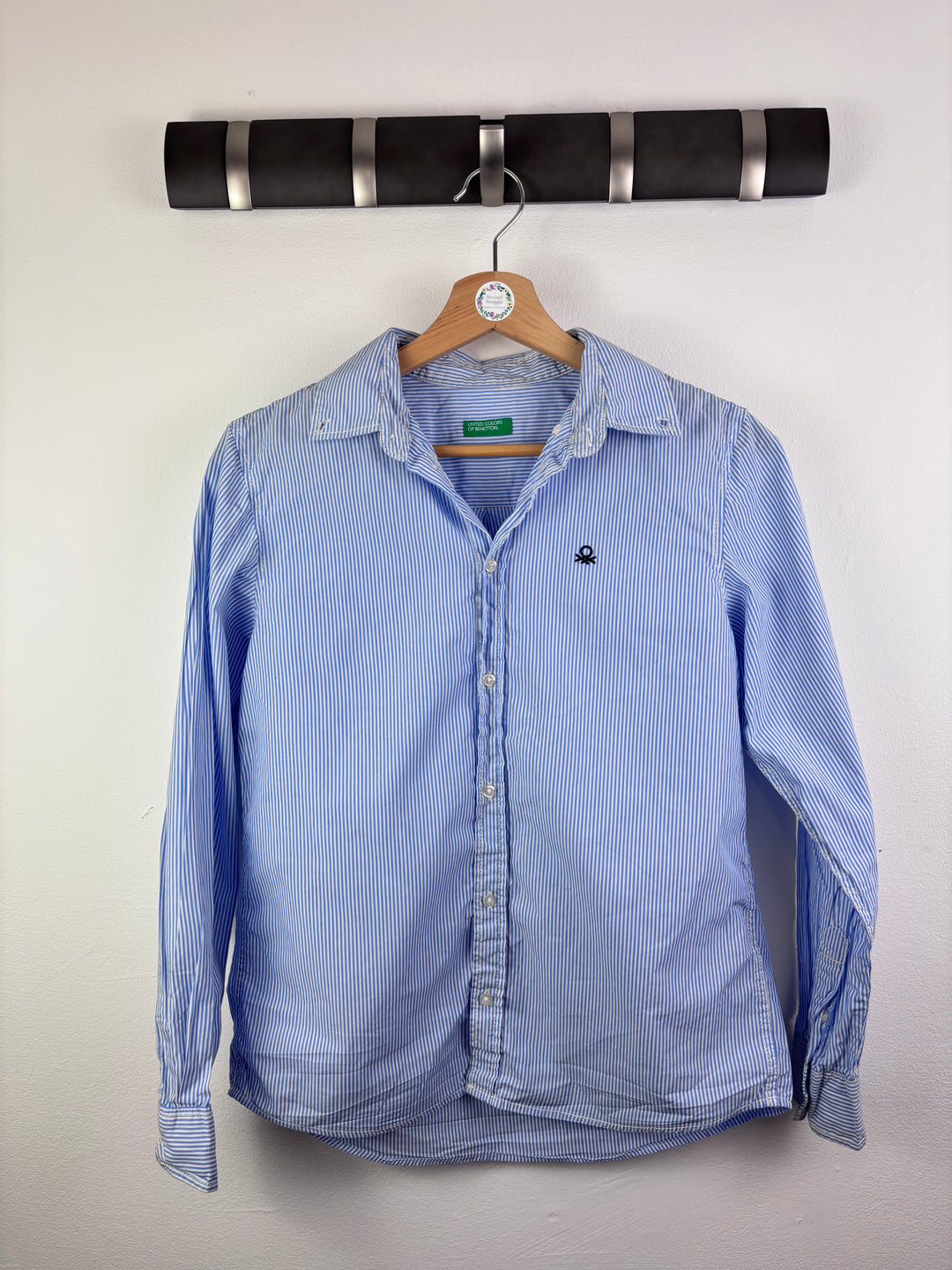 Benetton Blue Stripe Shirt 11-12 Years-Shirts-Second Snuggle Preloved