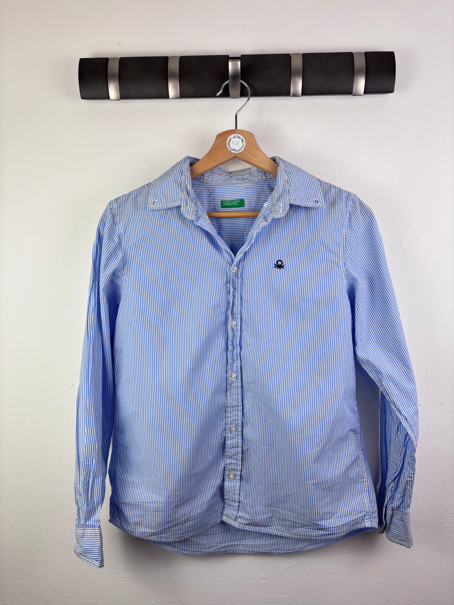 Benetton Blue Stripe Shirt 11-12 Years-Shirts-Second Snuggle Preloved