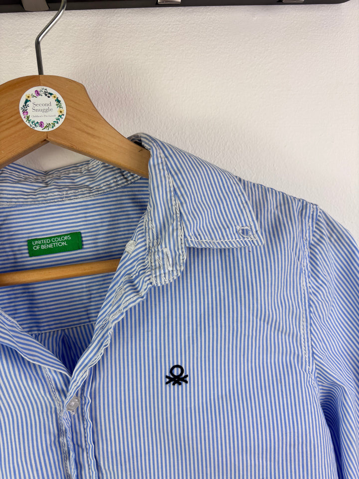 Benetton Blue Stripe Shirt 11-12 Years-Shirts-Second Snuggle Preloved