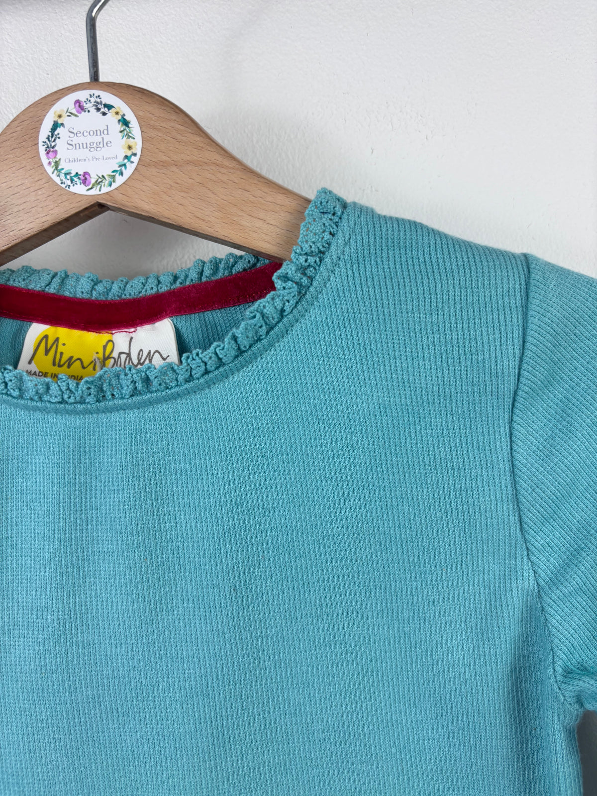 Boden Ribbed Teal Long Sleeve Top-Tops-Second Snuggle Preloved