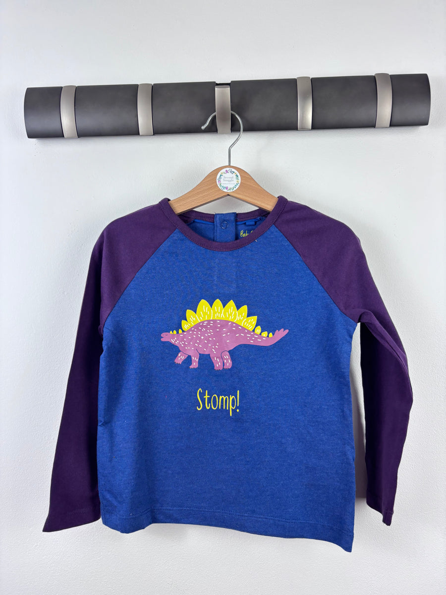 Boden Blue Dinosaur Stomp Long Sleeve Top-Tops-Second Snuggle Preloved