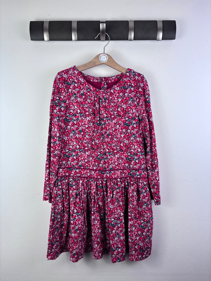 John Lewis Pink Floral Long Sleeve Dress 7 Years-Dresses-Second Snuggle Preloved