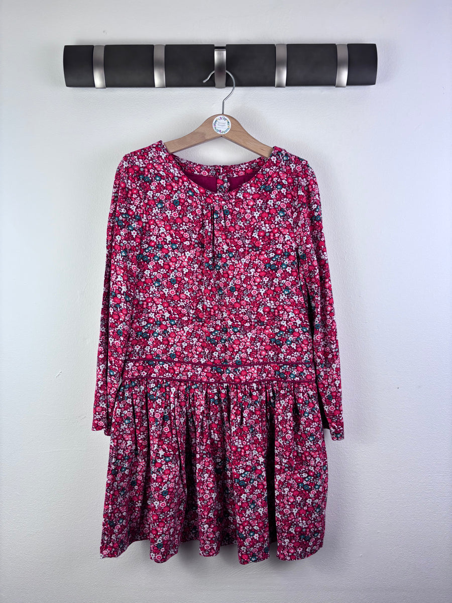 John Lewis Pink Floral Long Sleeve Dress 7 Years-Dresses-Second Snuggle Preloved