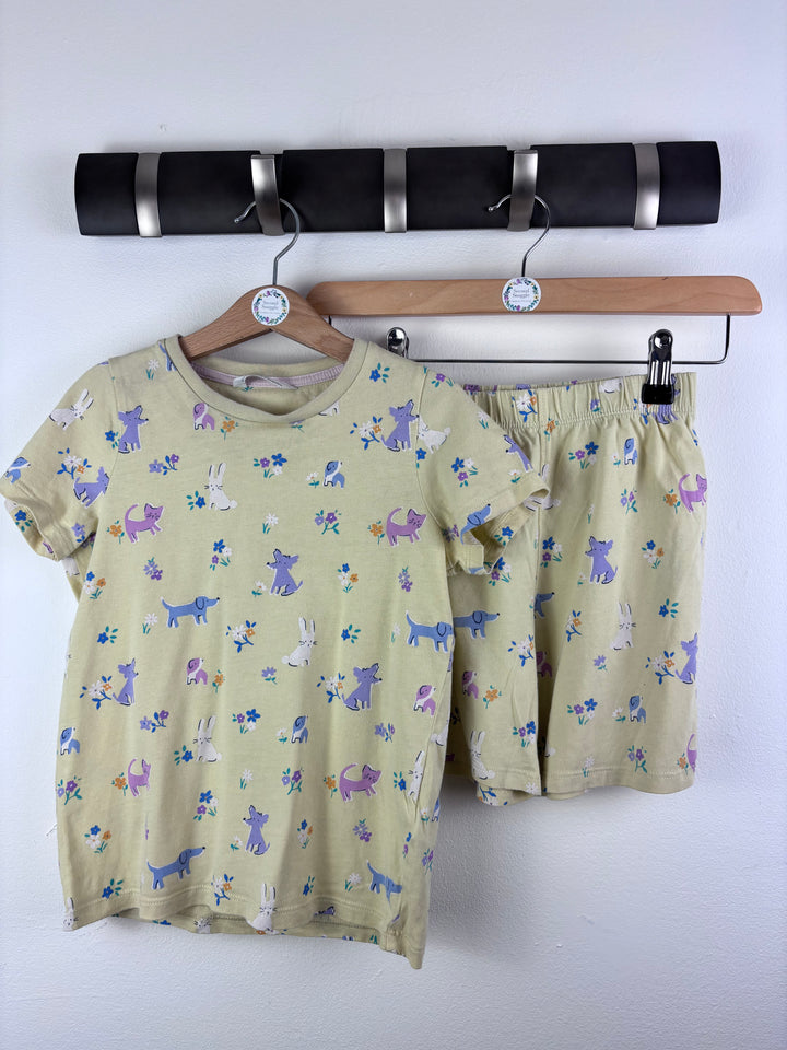 M&S Yellow Animal Print Pyjama Set 5-6 Years-Night Wear-Second Snuggle Preloved