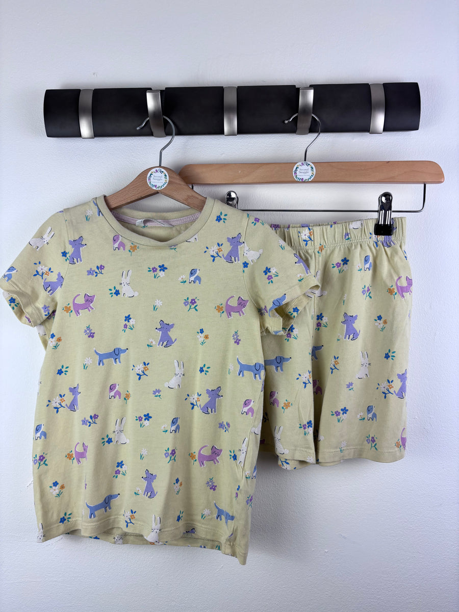 M&S Yellow Animal Print Pyjama Set 5-6 Years-Night Wear-Second Snuggle Preloved