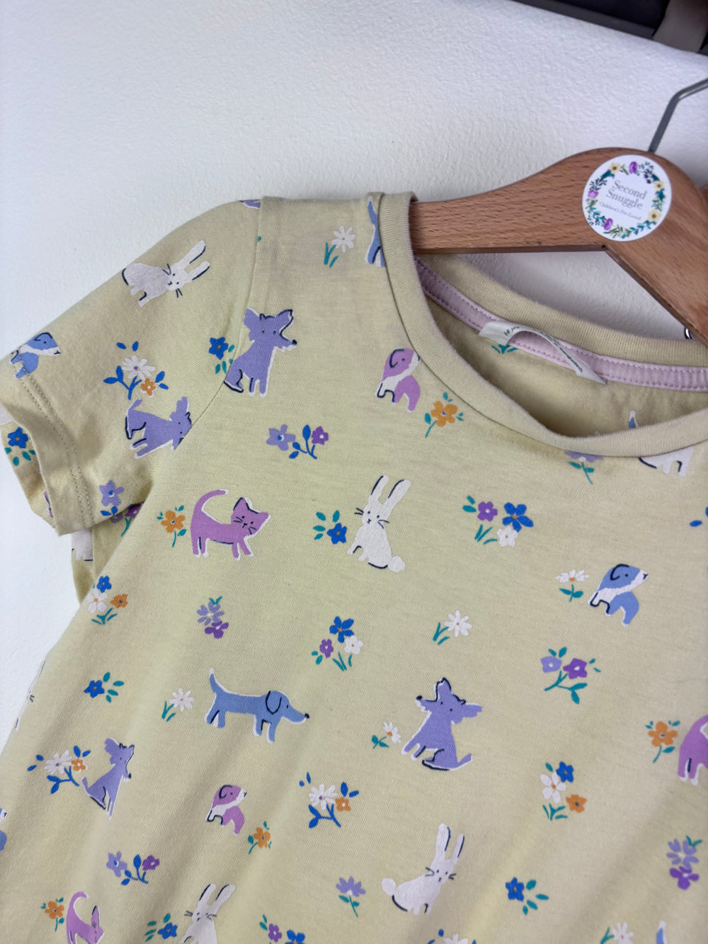 M&S Yellow Animal Print Pyjama Set 5-6 Years-Night Wear-Second Snuggle Preloved