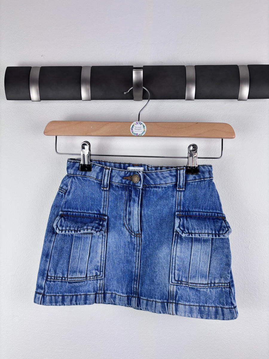 Next Blue Denim Cargo Skirt Adjustable Waist 6 Years-Skirts-Second Snuggle Preloved