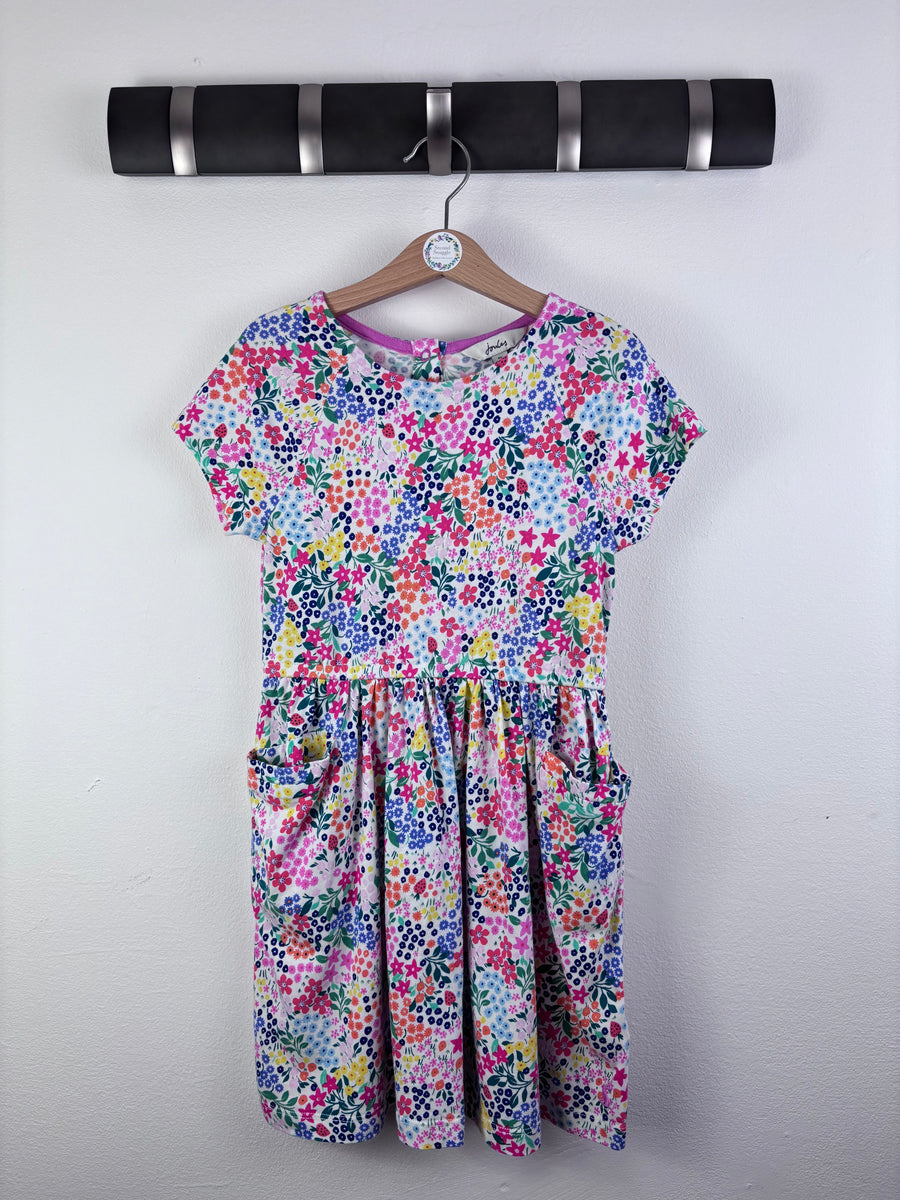 Joules White Floral Pocket Dress 6 Years-Dresses-Second Snuggle Preloved