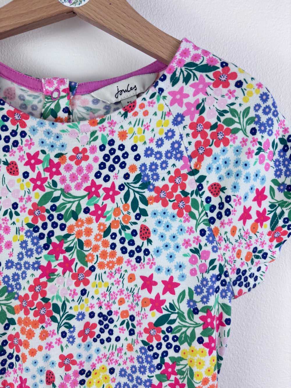 Joules White Floral Pocket Dress 6 Years-Dresses-Second Snuggle Preloved
