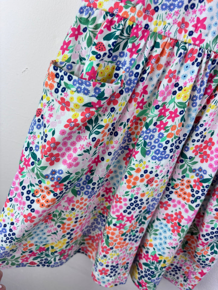 Joules White Floral Pocket Dress 6 Years-Dresses-Second Snuggle Preloved