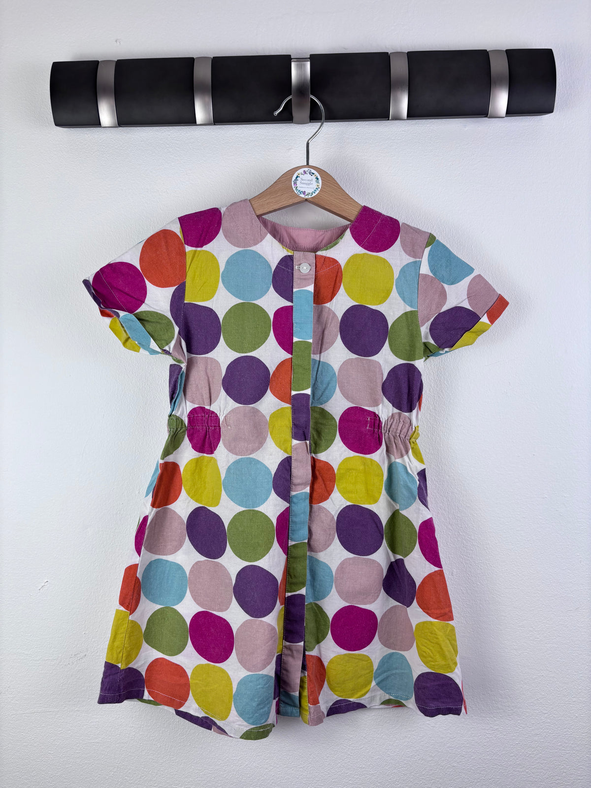 Pigeon White Spot Cotton Dress Multicolour 3-4 Years-Dresses-Second Snuggle Preloved