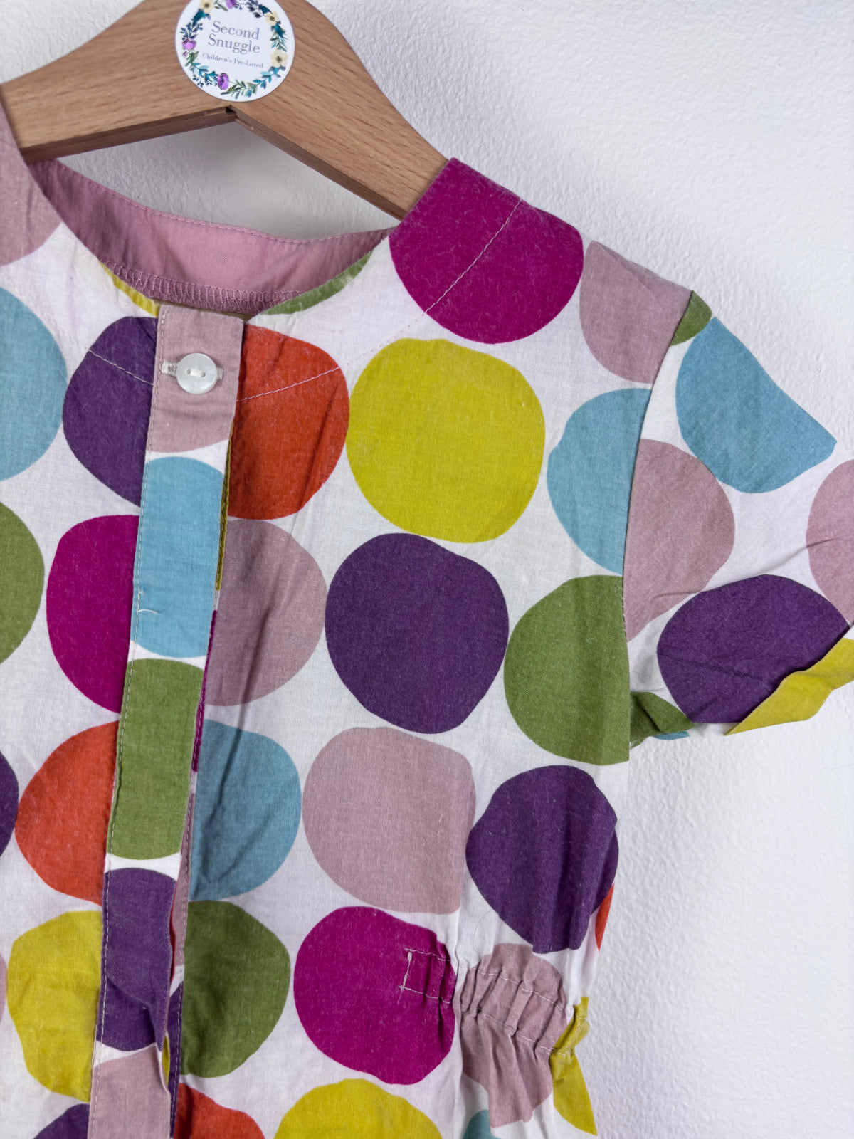 Pigeon White Spot Cotton Dress Multicolour 3-4 Years-Dresses-Second Snuggle Preloved