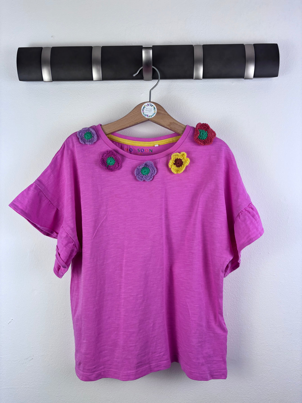 Monsoon Pink Top Flower Appliqué 9-10 Years-Tops-Second Snuggle Preloved