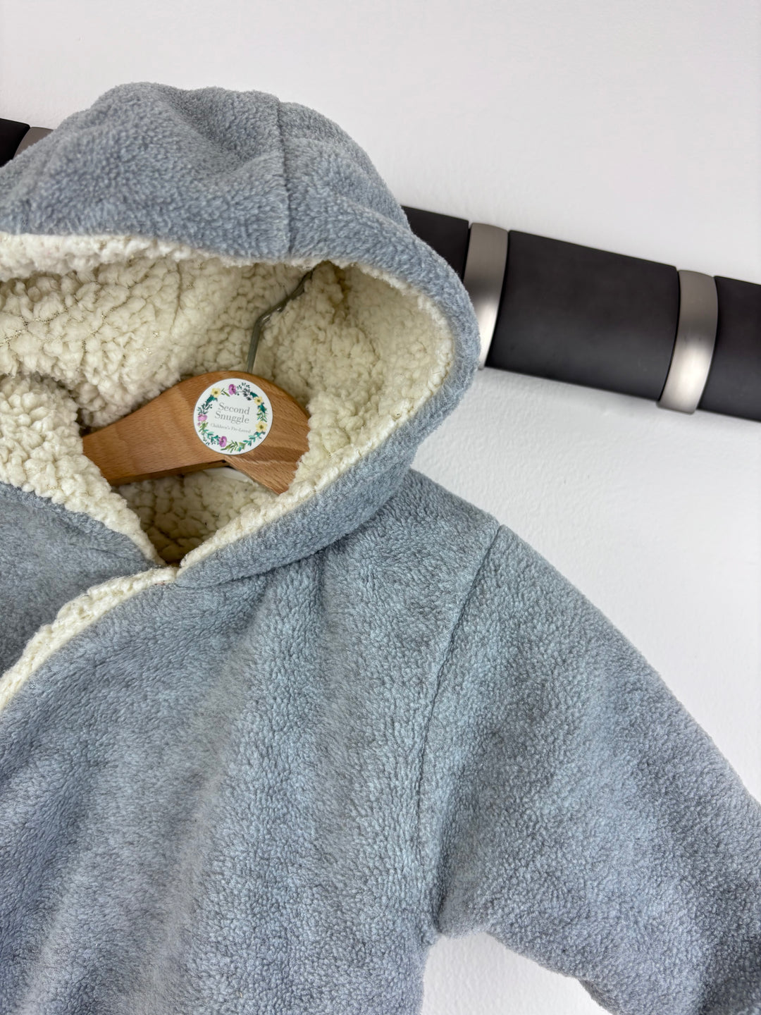 Next Grey Fleece Pramsuit Up to 3 Months-Pramsuits-Second Snuggle Preloved