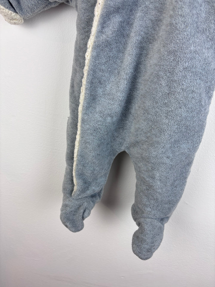 Next Grey Fleece Pramsuit Up to 3 Months-Pramsuits-Second Snuggle Preloved