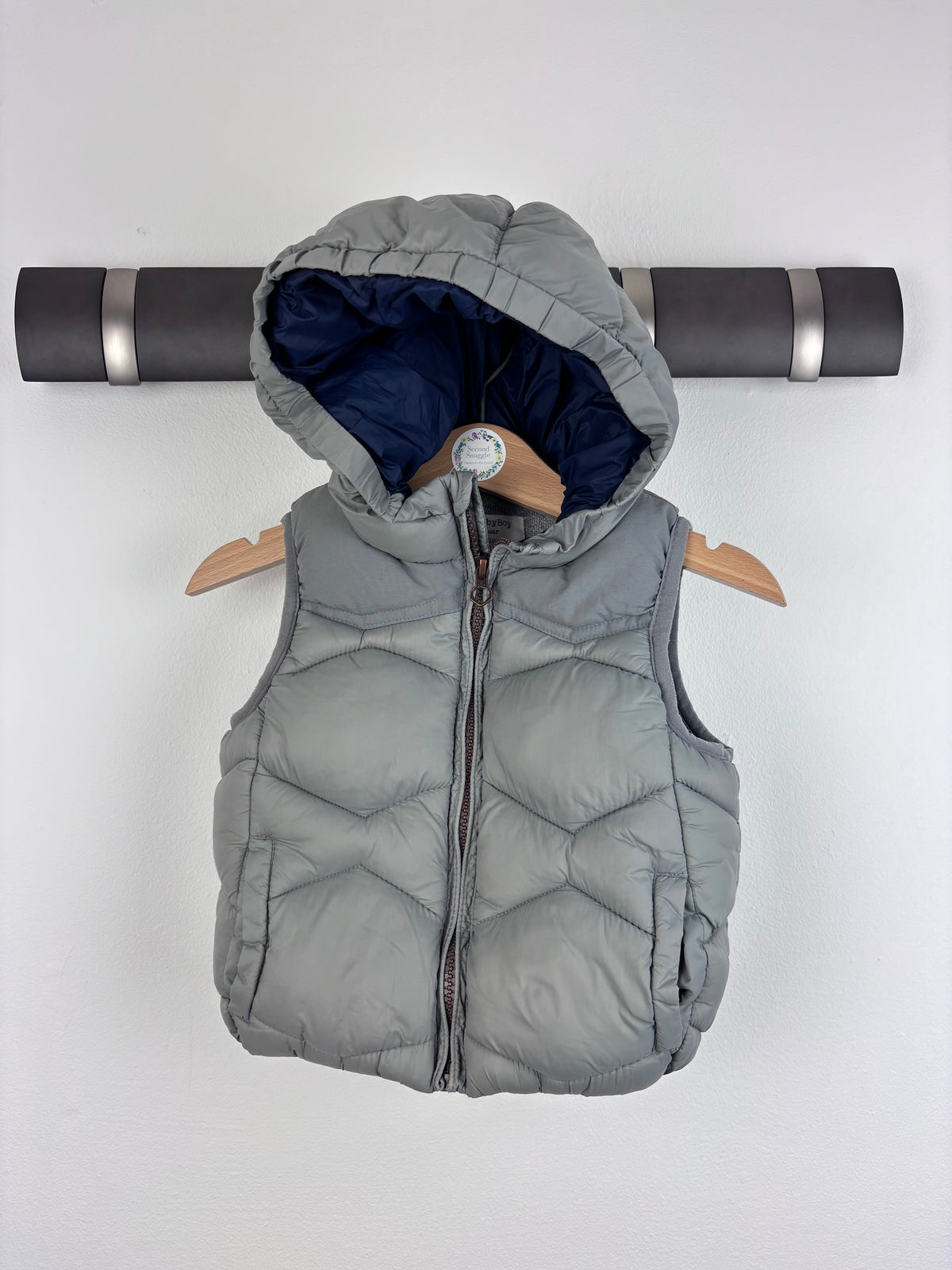 Zara Grey Padded Gilet 6-9 Months-Gilets-Second Snuggle Preloved