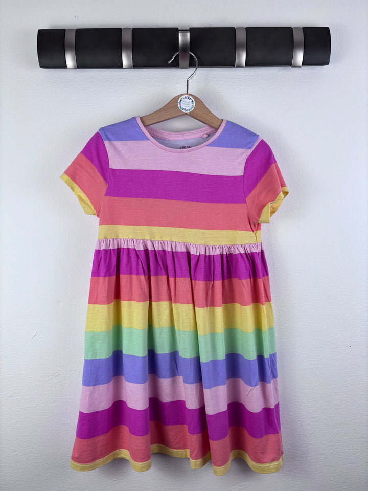 Fred & Flo Rainbow Stripe Jersey Dress 6-7 Years-Dresses-Second Snuggle Preloved