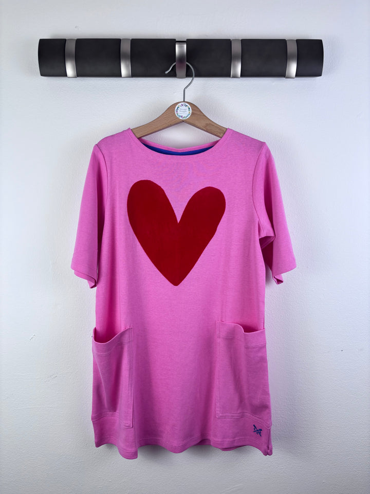 Crew Pink Dress Red Heart Pockets 6-7 Years-Dresses-Second Snuggle Preloved
