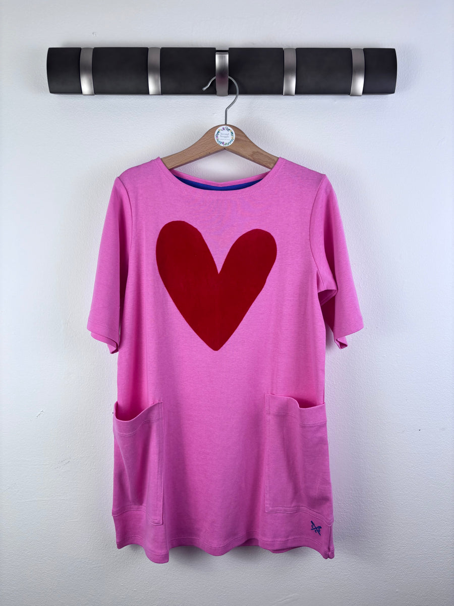 Crew Pink Dress Red Heart Pockets 6-7 Years-Dresses-Second Snuggle Preloved