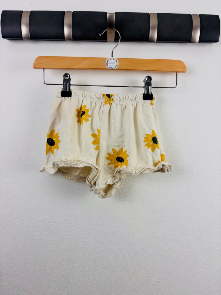 Zara Cream Sunflower Print Shorts 18-24 Months