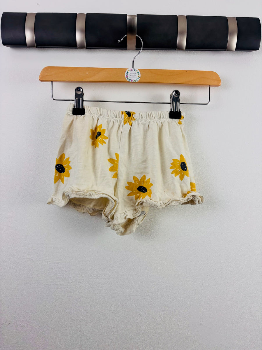 Zara Cream Sunflower Print Shorts 18-24 Months-Shorts-Second Snuggle Preloved