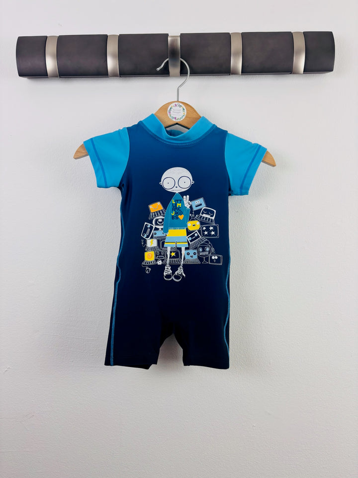 Little Marc Jacobs Navy Blue Graphic Sunsuit 6-9 Months
