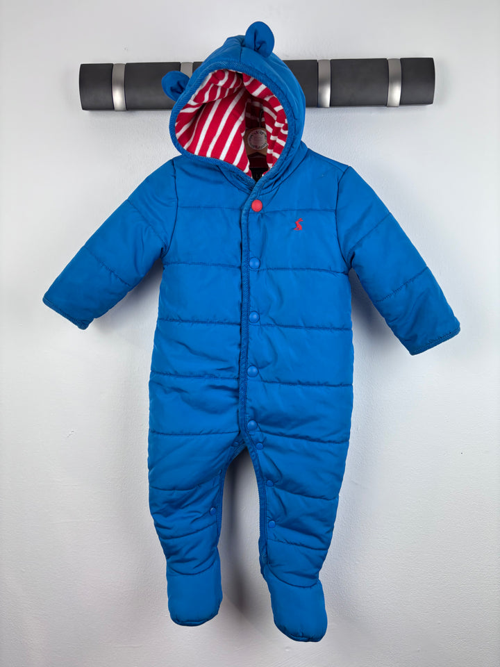 Joules Blue Padded Pramsuit 6-9 Months -Snow Suits-Second Snuggle Preloved