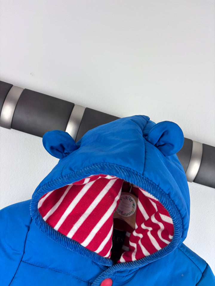 Joules Blue Padded Pramsuit 6-9 Months -Snow Suits-Second Snuggle Preloved
