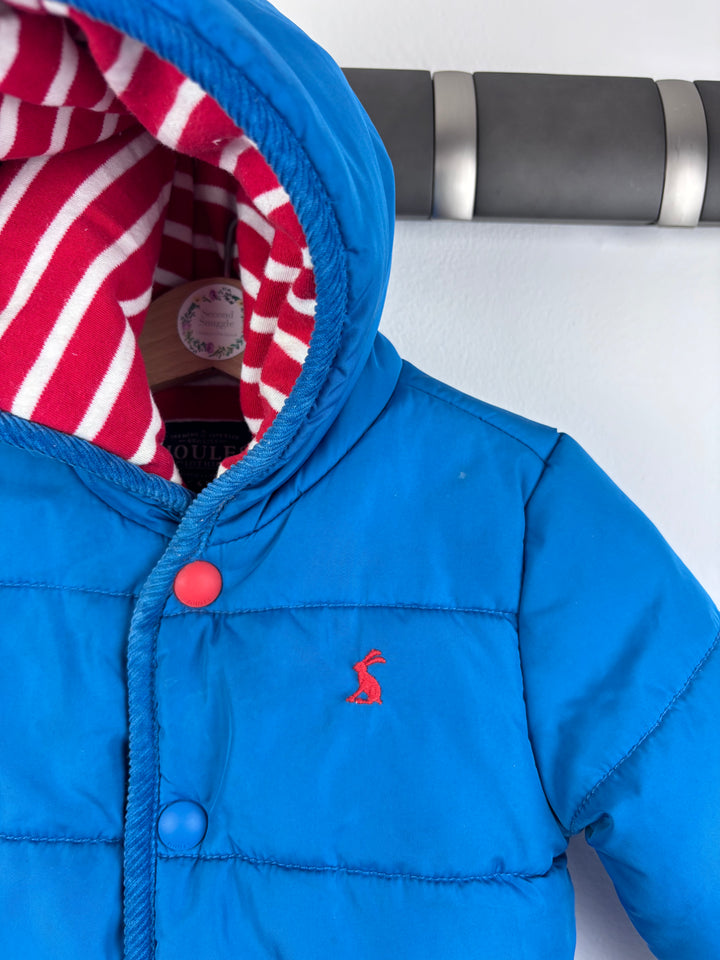 Joules Blue Padded Pramsuit 6-9 Months -Snow Suits-Second Snuggle Preloved