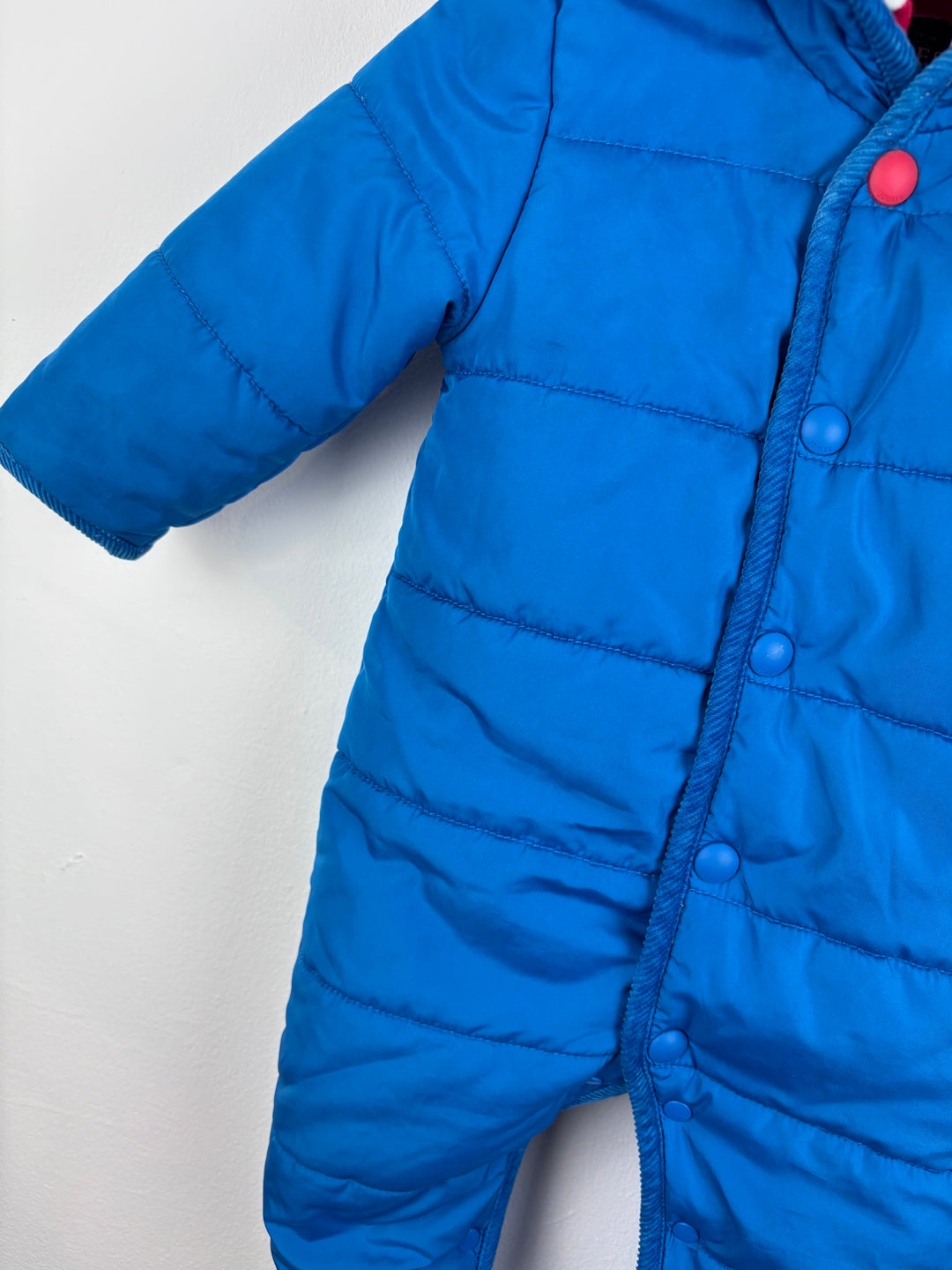 Joules Blue Padded Pramsuit 6-9 Months -Snow Suits-Second Snuggle Preloved