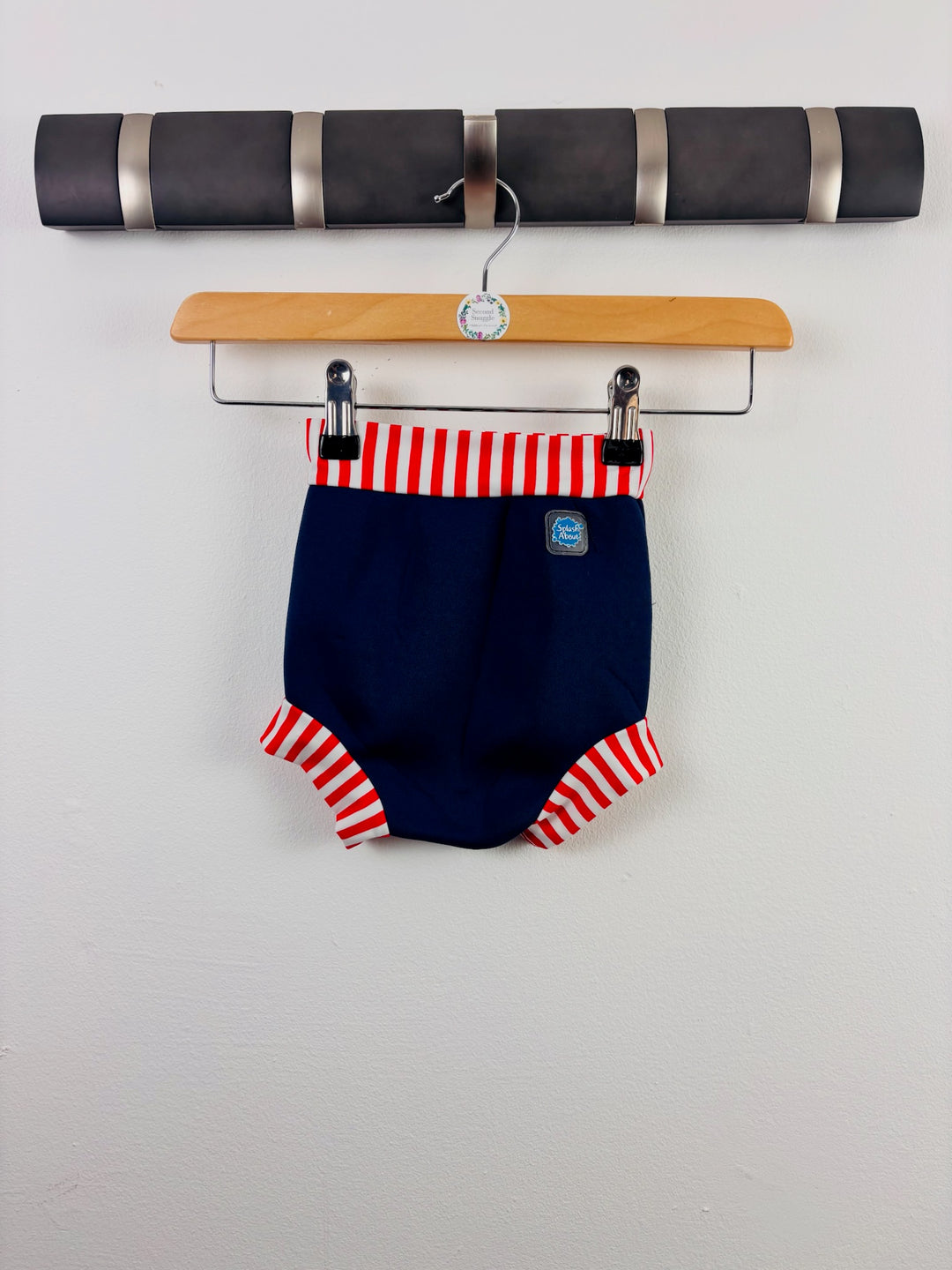 Splash About Navy Stripe Happy Nappy Large 6-12 Months-Swimming-Second Snuggle Preloved