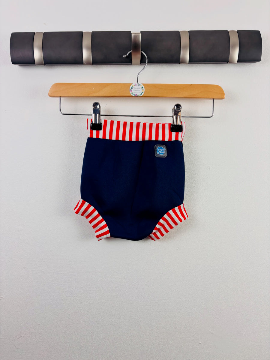 Splash About Navy Stripe Happy Nappy Large 6-12 Months-Swimming-Second Snuggle Preloved