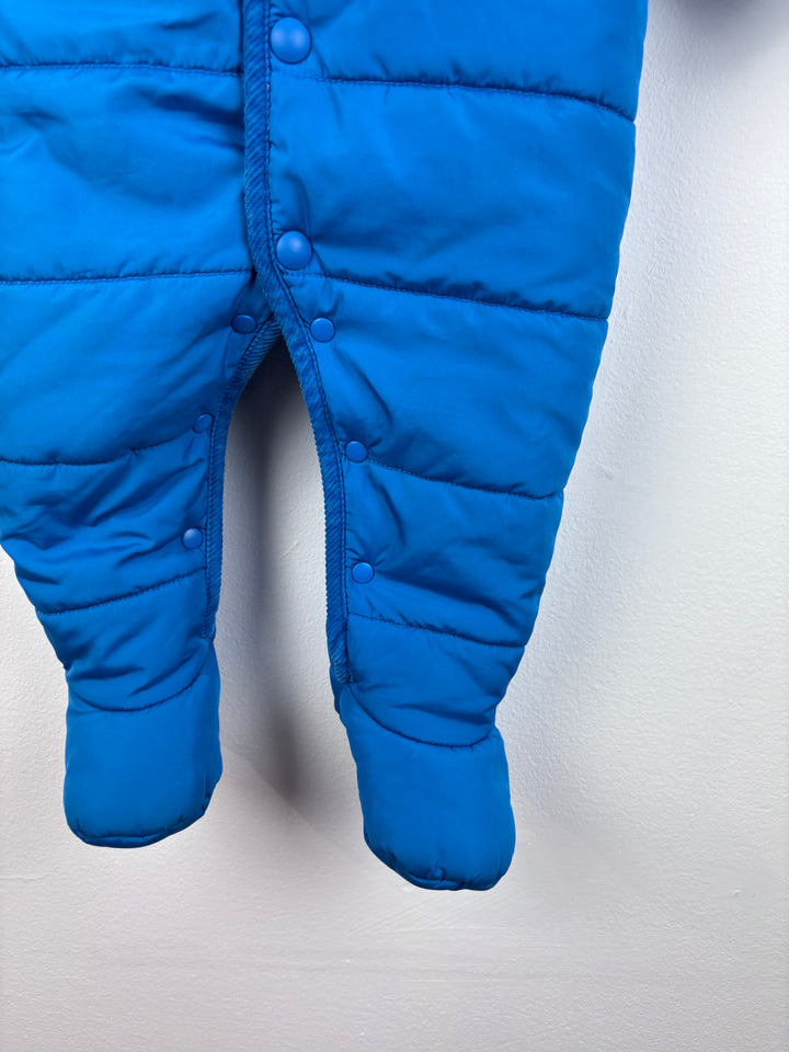 Joules Blue Padded Pramsuit 6-9 Months -Snow Suits-Second Snuggle Preloved