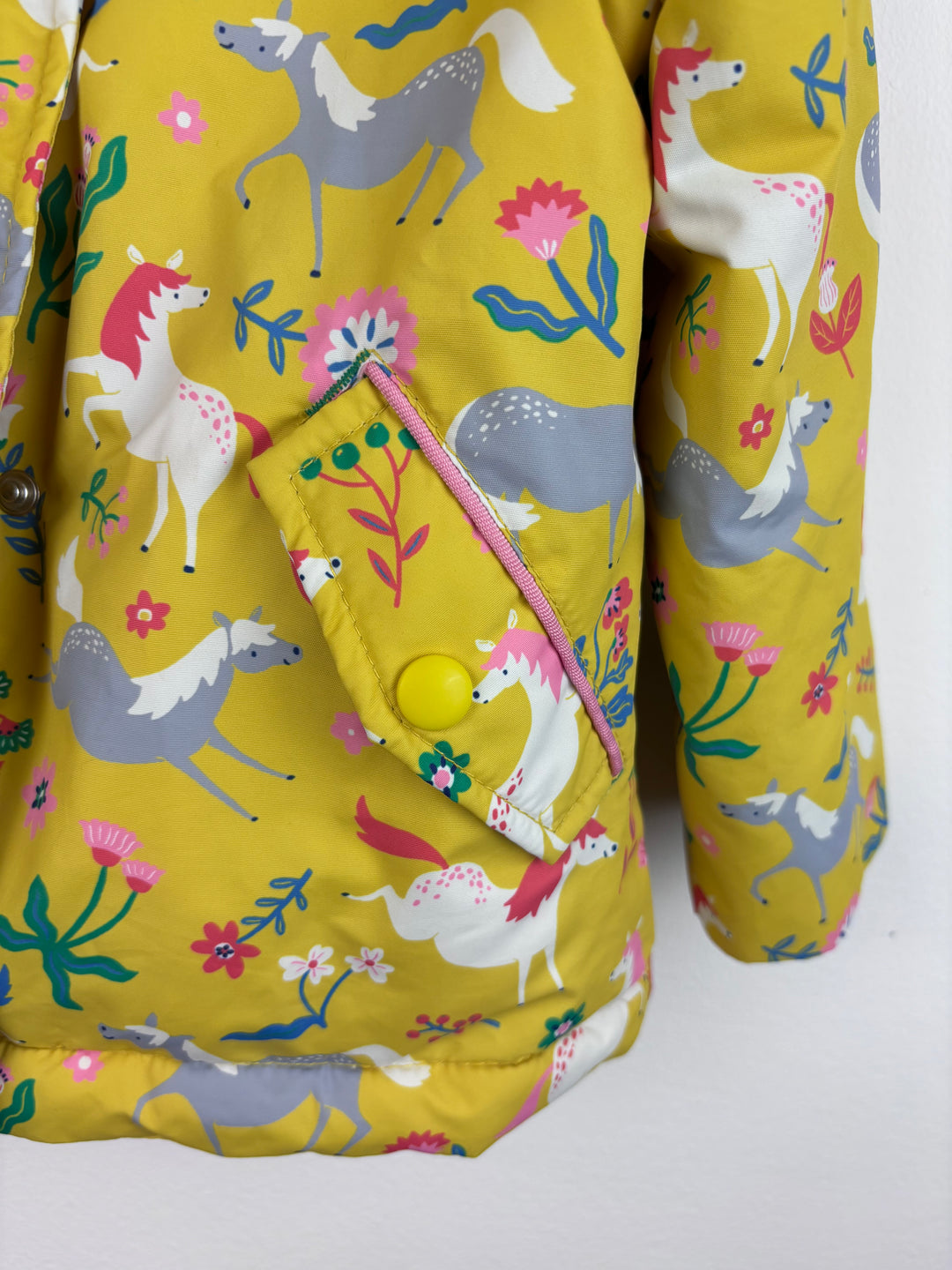 Mini Boden Yellow Horse Print Coat 2-3 Years-Coats-Second Snuggle Preloved