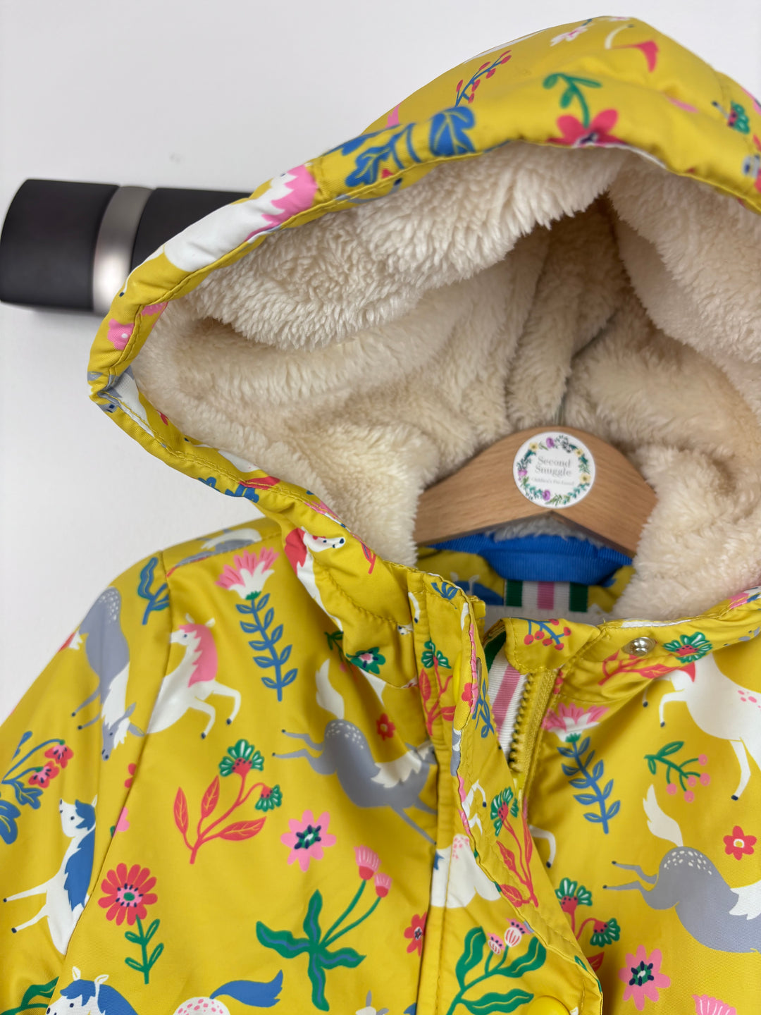 Mini Boden Yellow Horse Print Coat 2-3 Years-Coats-Second Snuggle Preloved