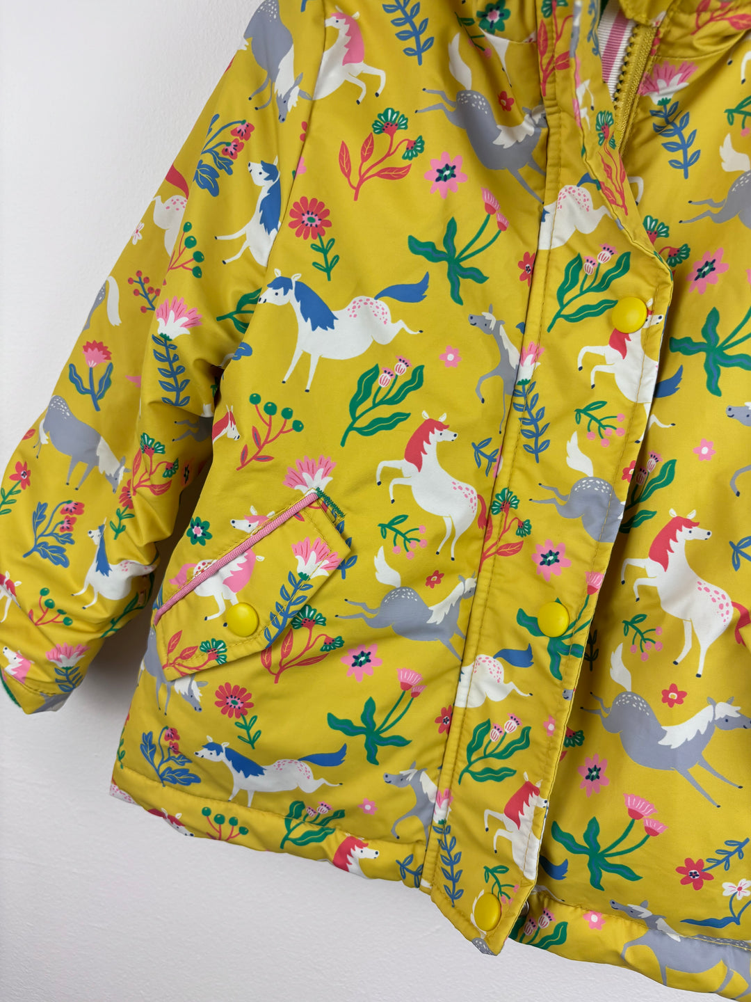 Mini Boden Yellow Horse Print Coat 2-3 Years-Coats-Second Snuggle Preloved